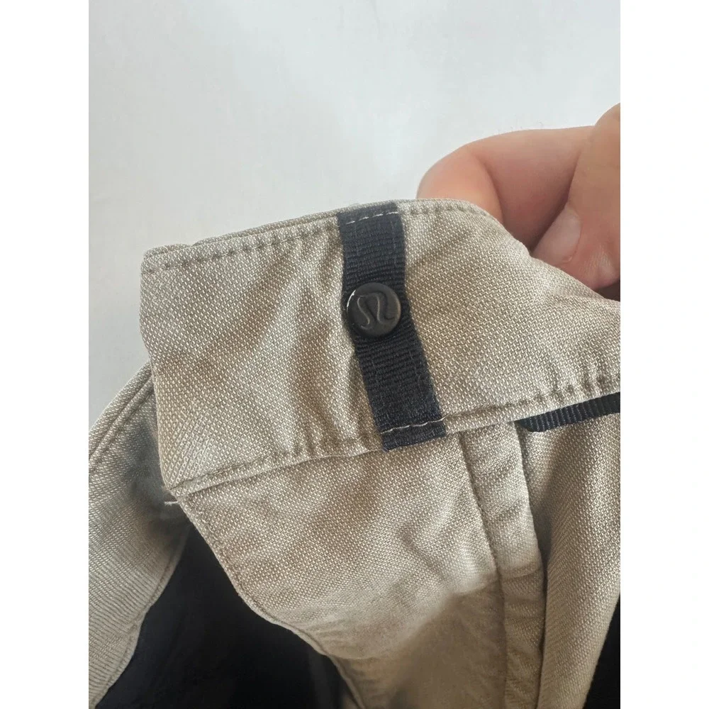 Lululemon Commission Pant Classic Tan Khaki Mens 38X30 Tapered Chino Trouser